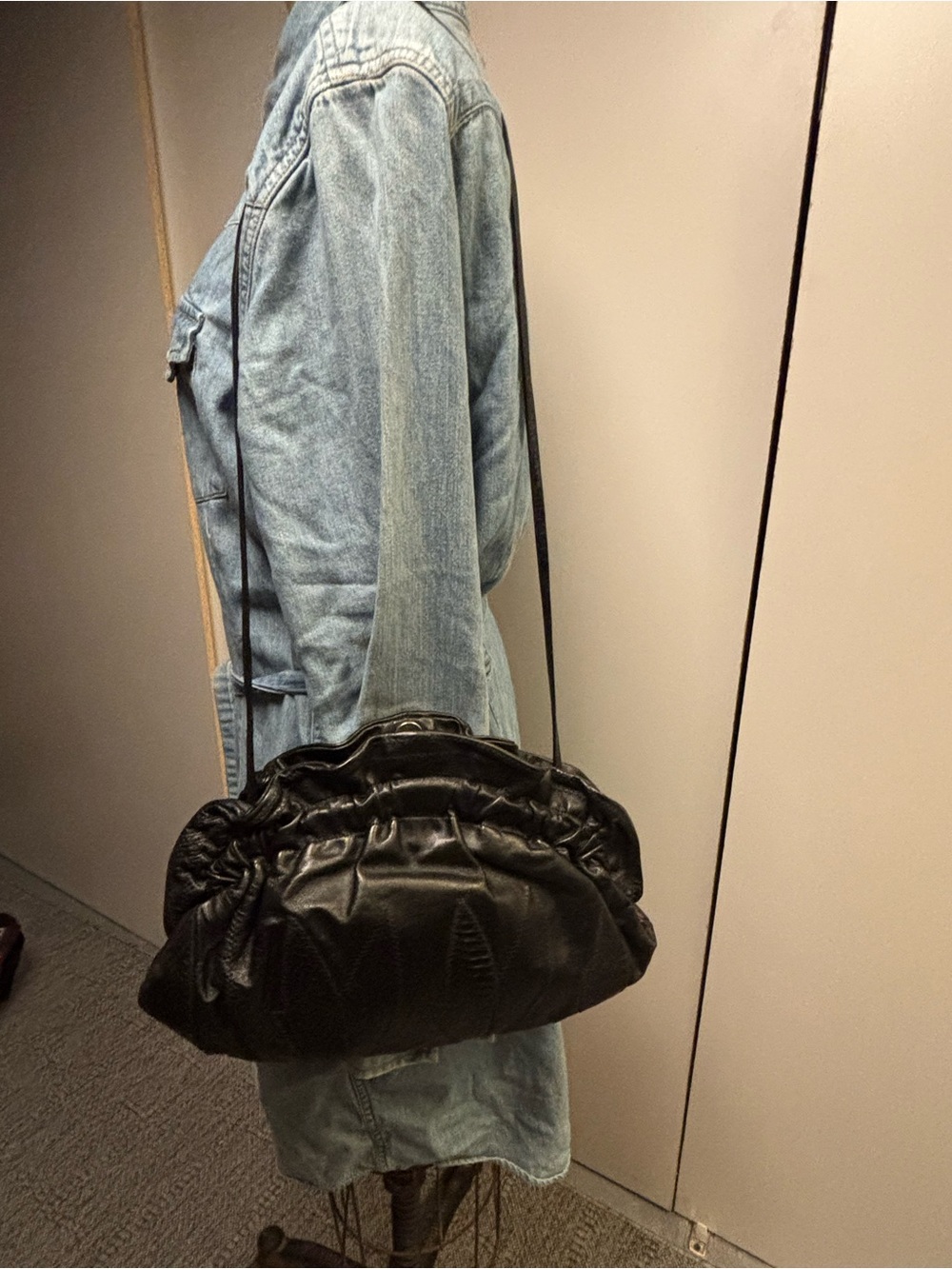 Black Leather Shoulder Bag